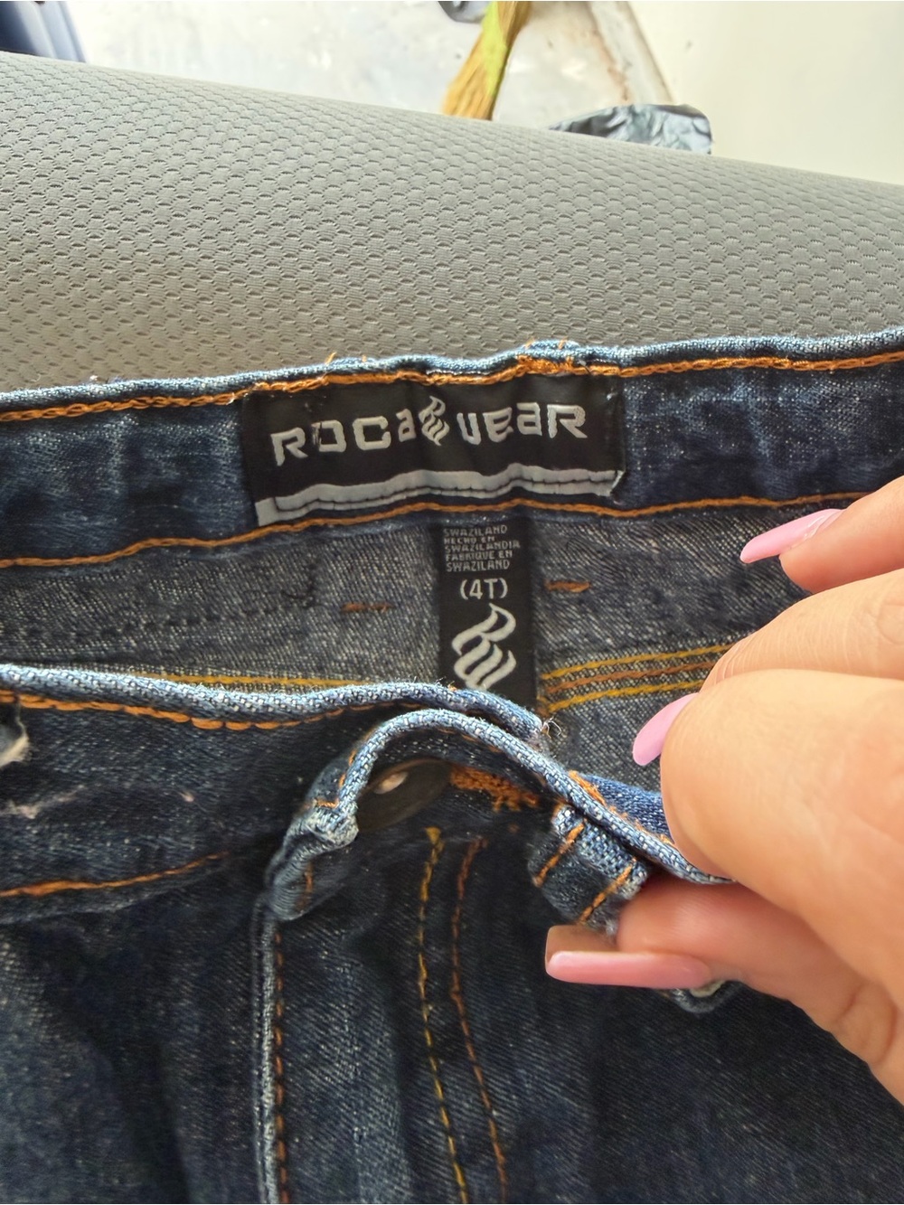 Rocawear Dark Blue Denim Shorts with Contrast Stitching